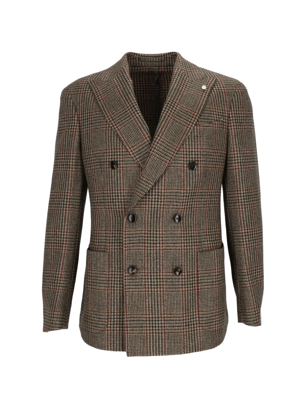 Luigi Bianchi check-pattern double-breasted blazer