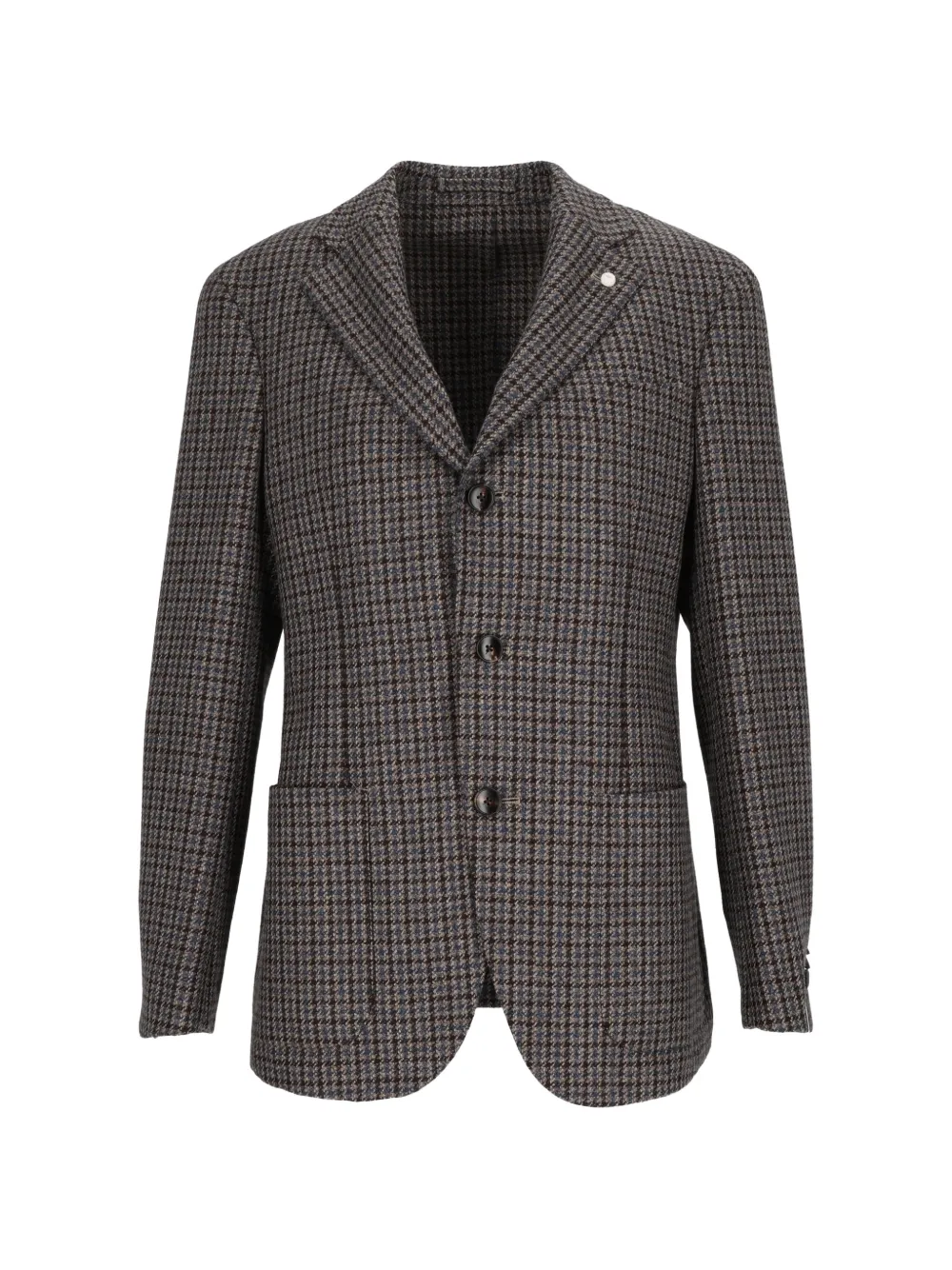 Luigi Bianchi houndstooth-pattern blazer - Brown