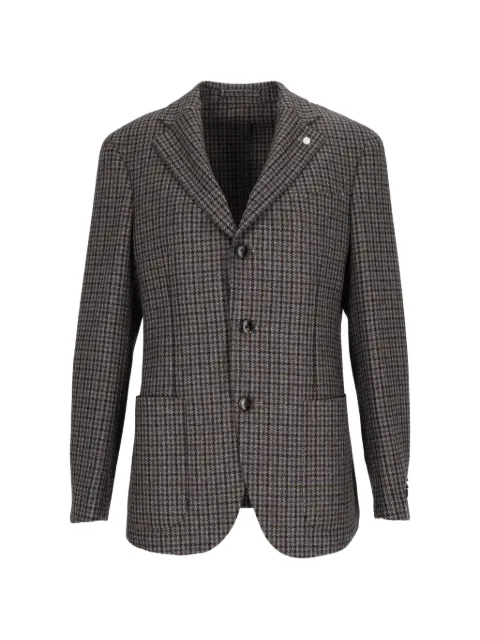 Luigi Bianchi houndstooth-pattern blazer