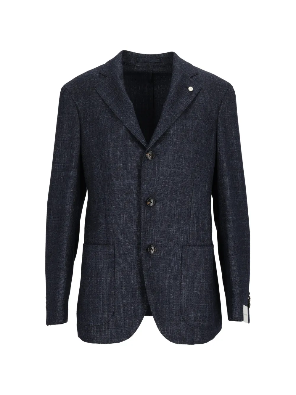 Luigi Bianchi check-pattern notched-lapel blazer - Blu
