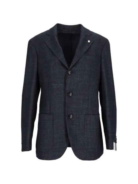 Luigi Bianchi check-pattern notched-lapel blazer
