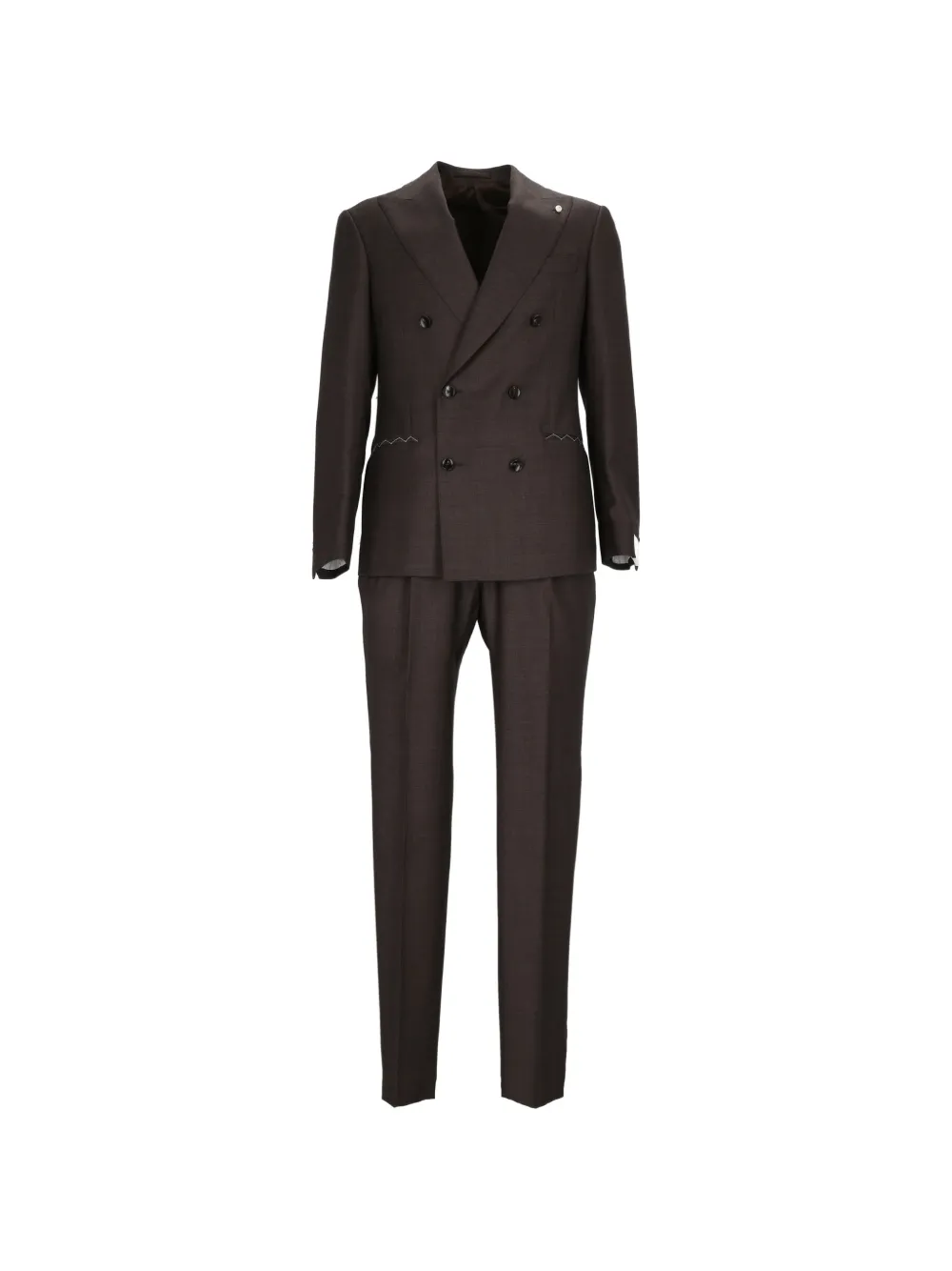 Luigi Bianchi double-breasted suit - Marrone