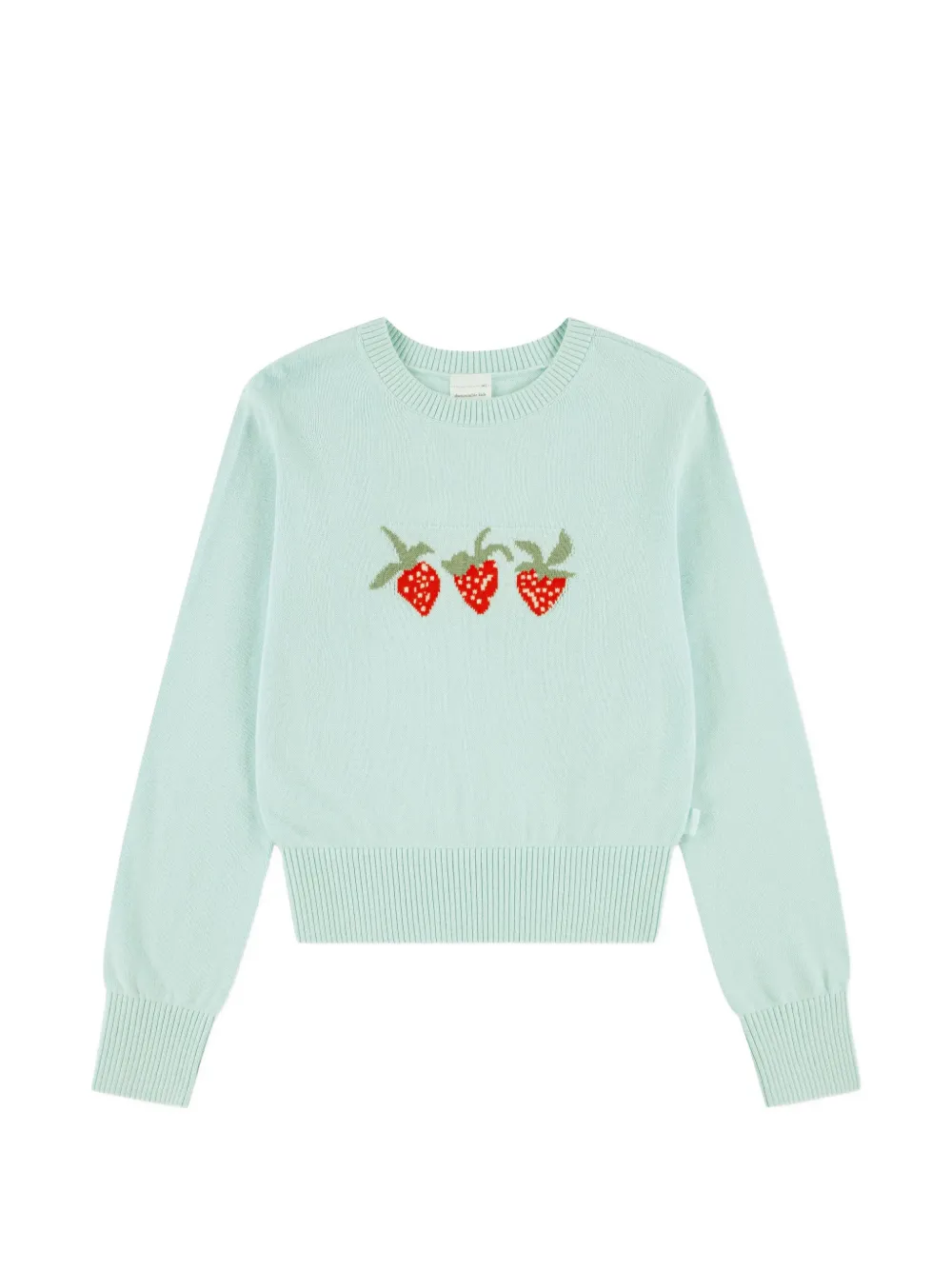 ABERCROMBIE FITCH KIDS strawberry-intarsia knitted sweater - Verde
