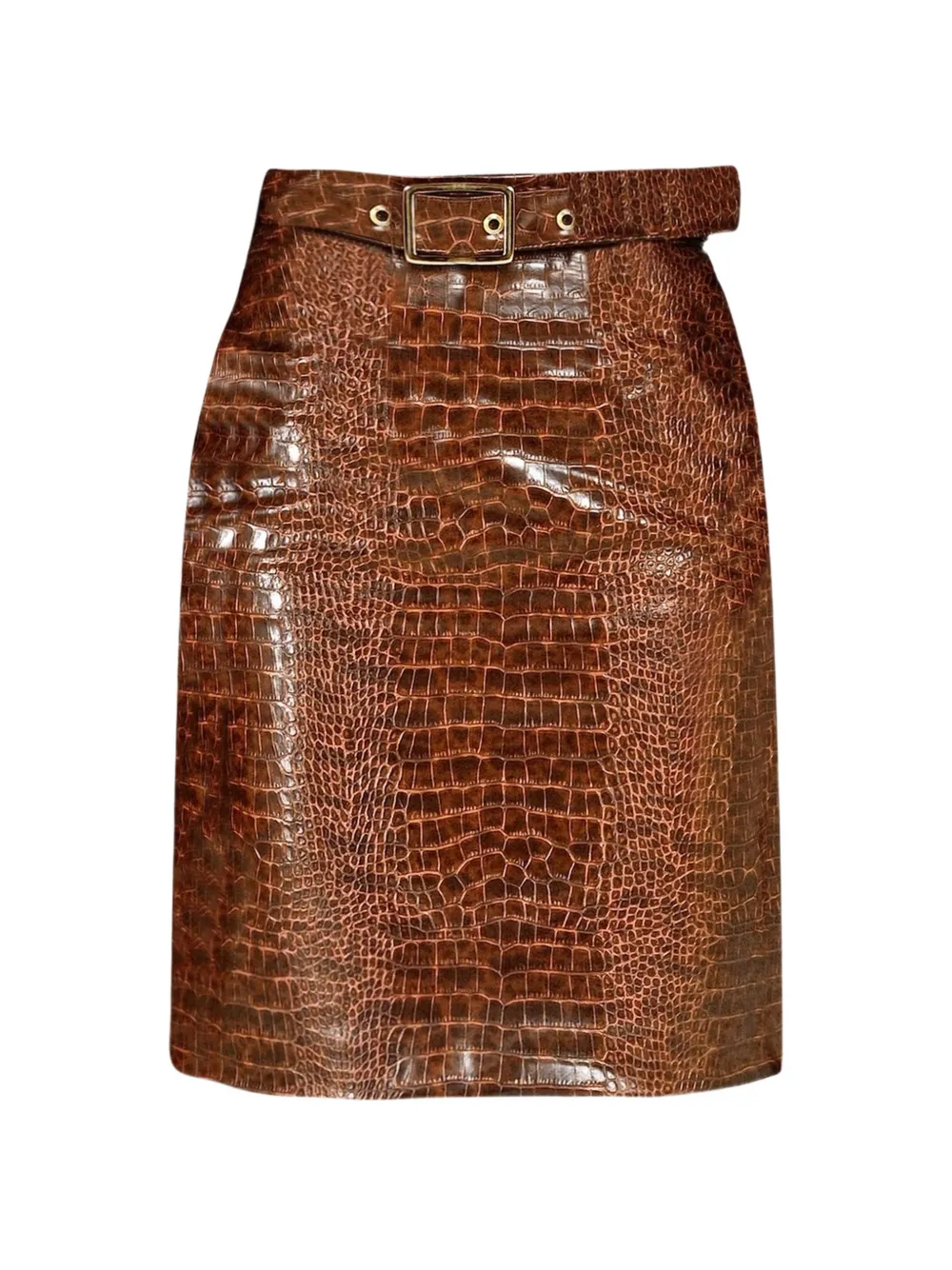 Rowen Rose croc-effect pencil skirt
