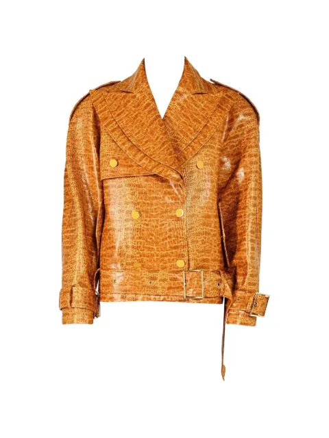Rowen Rose croco-effect trench jacket