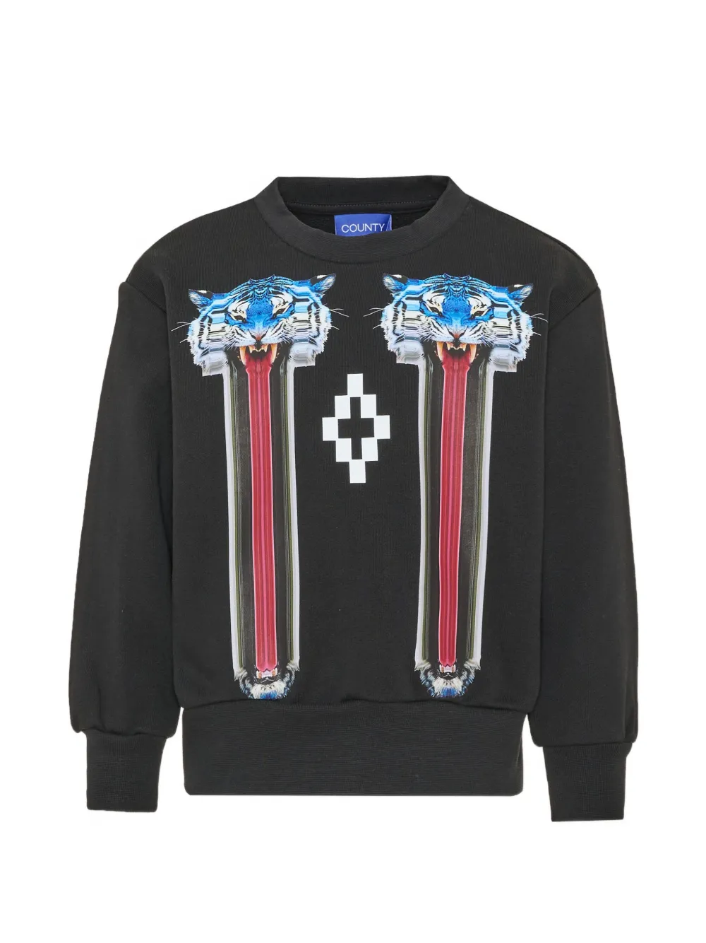 COUNTY OF MILAN tiger-print logo-print sweatshirt - Nero