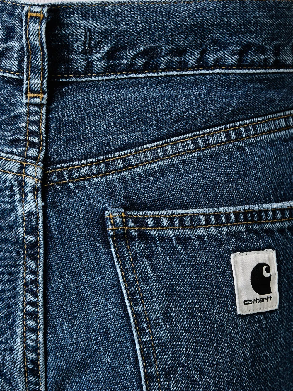 Carhartt WIP Jane jeans met wijde pijpen en logo-patch Blauw