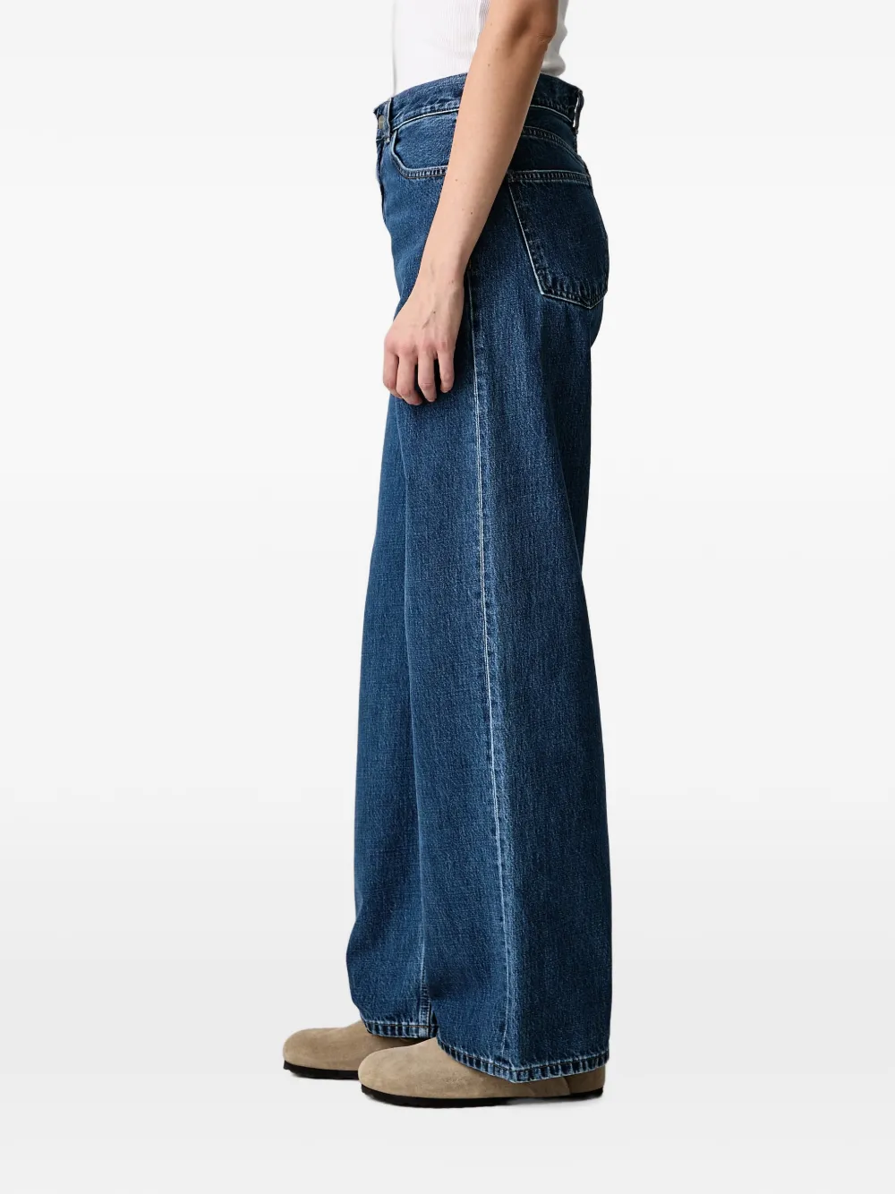 Carhartt WIP Jane jeans met wijde pijpen en logo-patch Blauw
