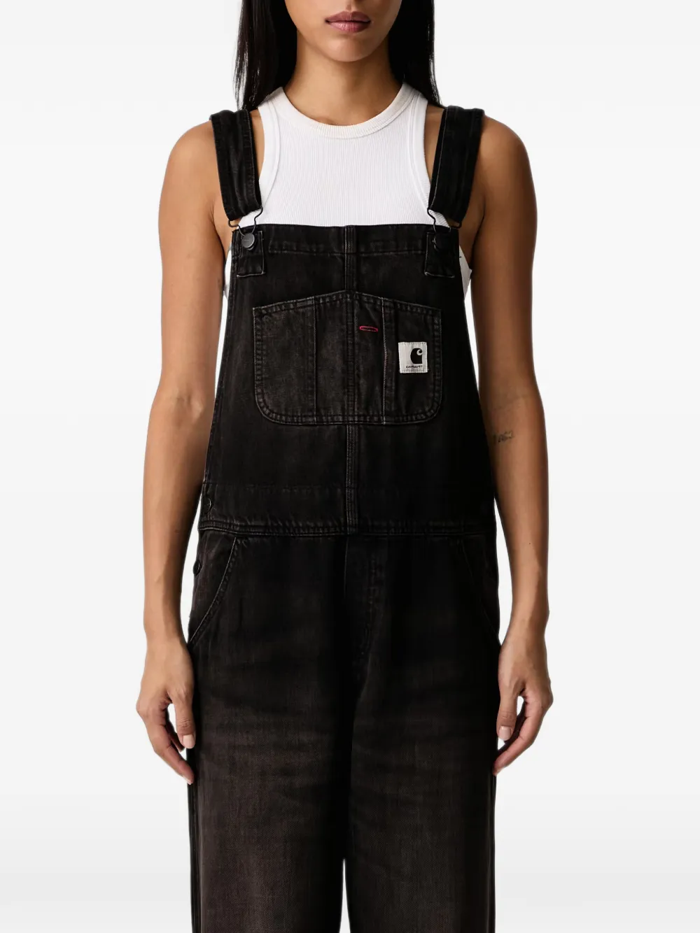 Carhartt WIP faded-effect dungarees Zwart