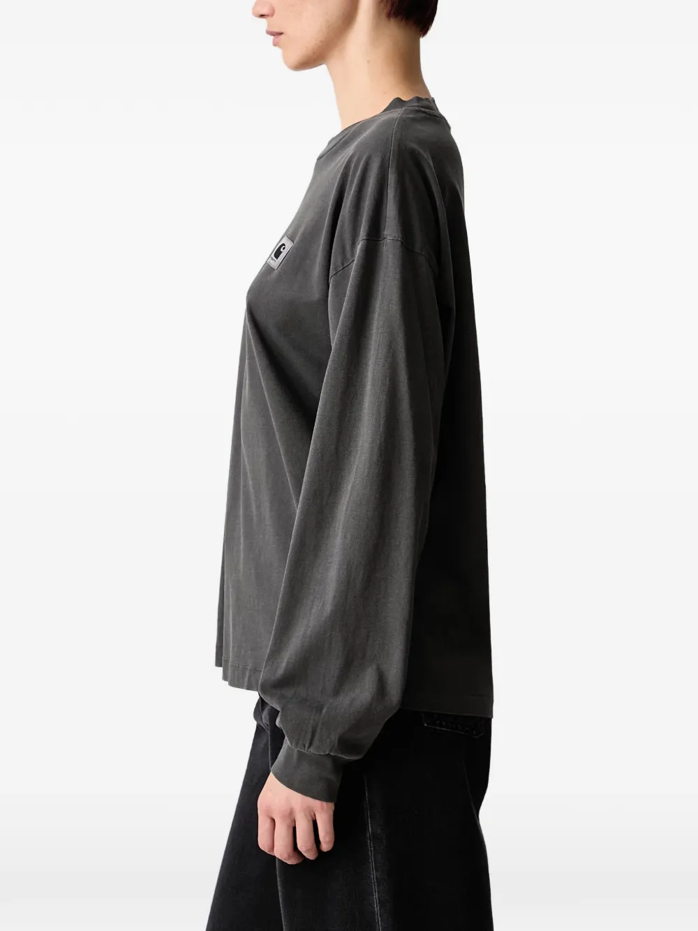 Carhartt WIP Nelson T-shirt met lange mouwen en logo-patch Zwart