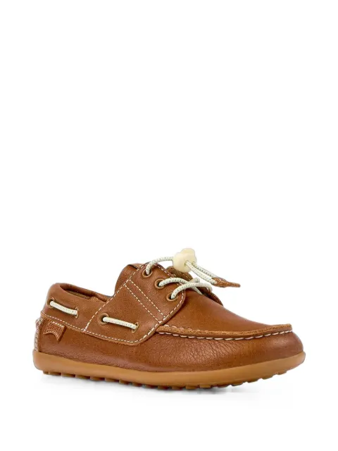 Camper Kids Peu contrast-stitch leather boat shoes