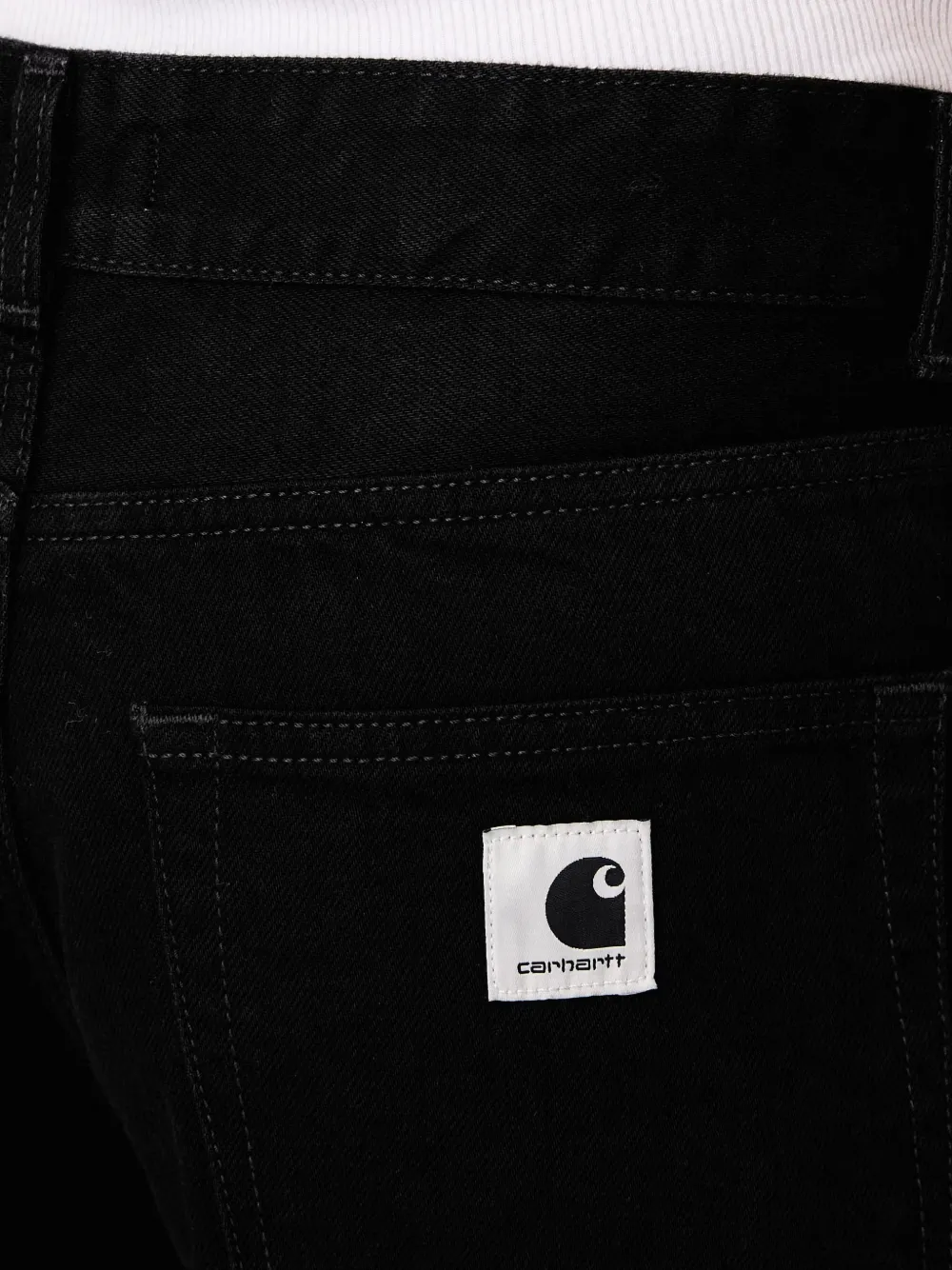 Carhartt WIP Lavine jeans met wijde pijpen en logo-patch Zwart