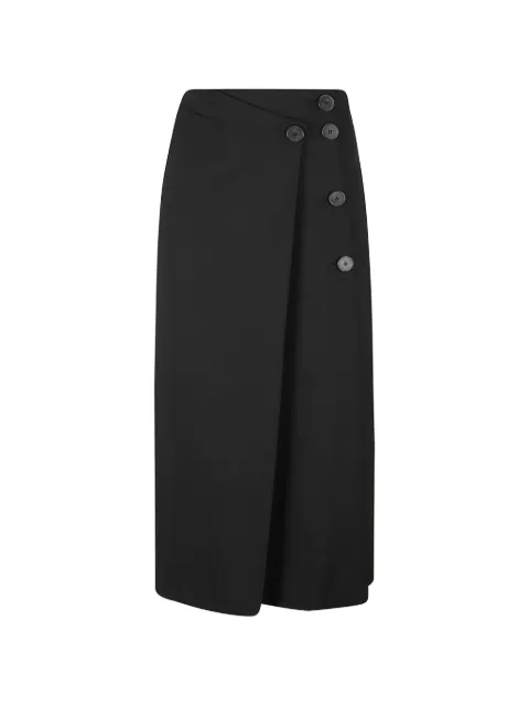 IRO button-embellished wrap midi skirt