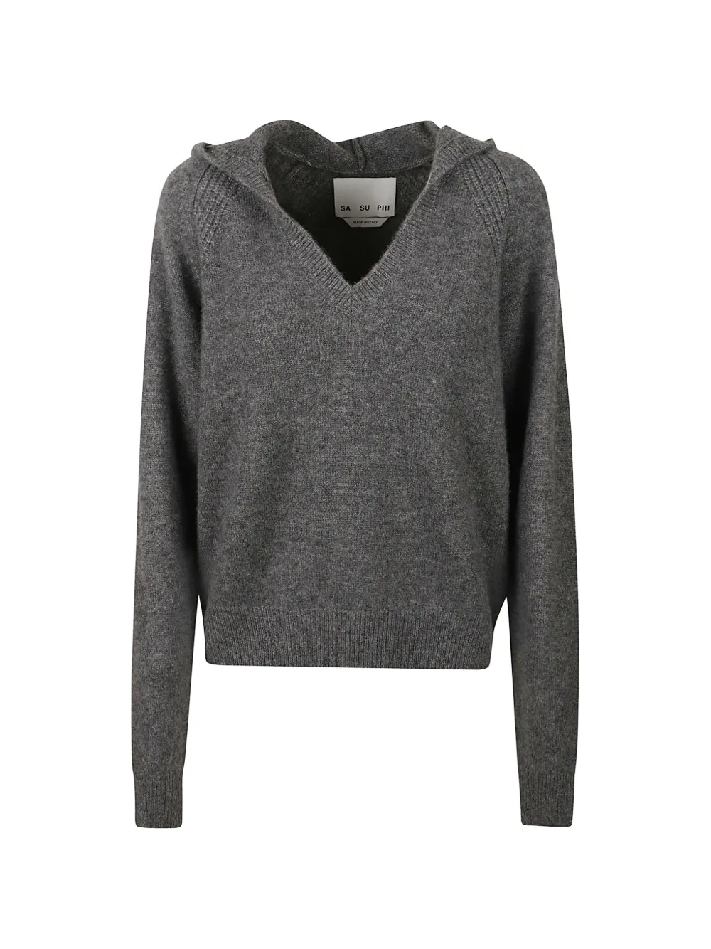 Sa Su Phi Raglan-sleeve V-neck Sweater In Grau
