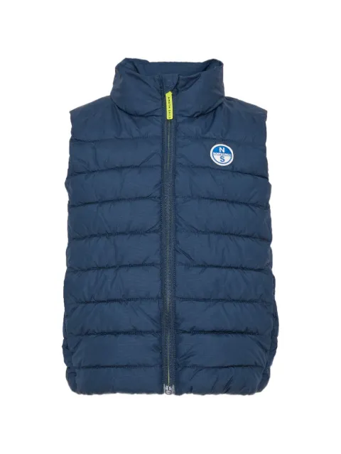 North Sails Kids quilted logo-patch gilet