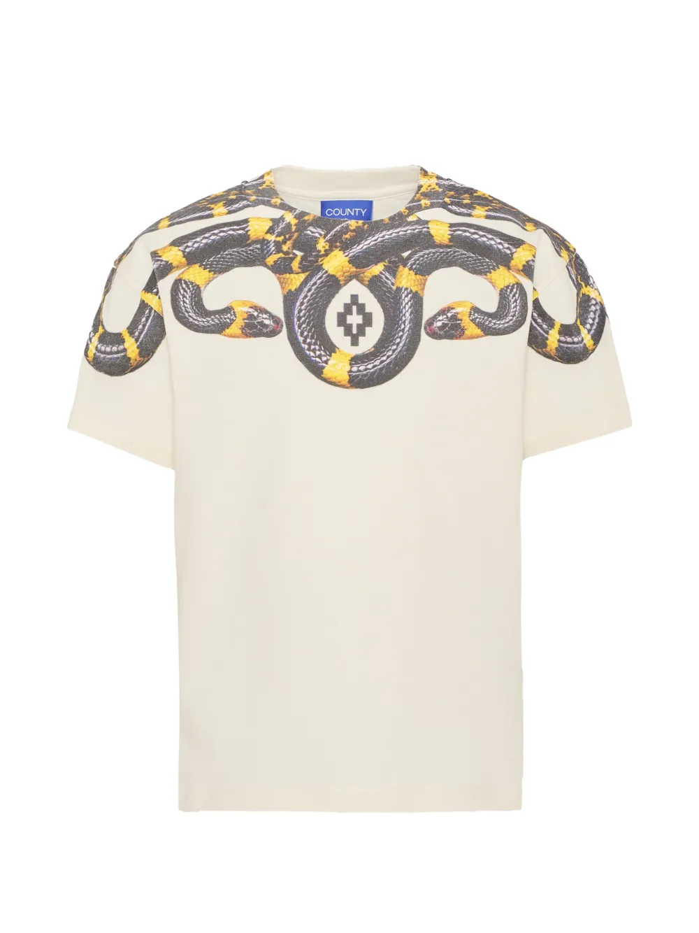 COUNTY OF MILAN snake-print short-sleeve T-shirt - Bianco