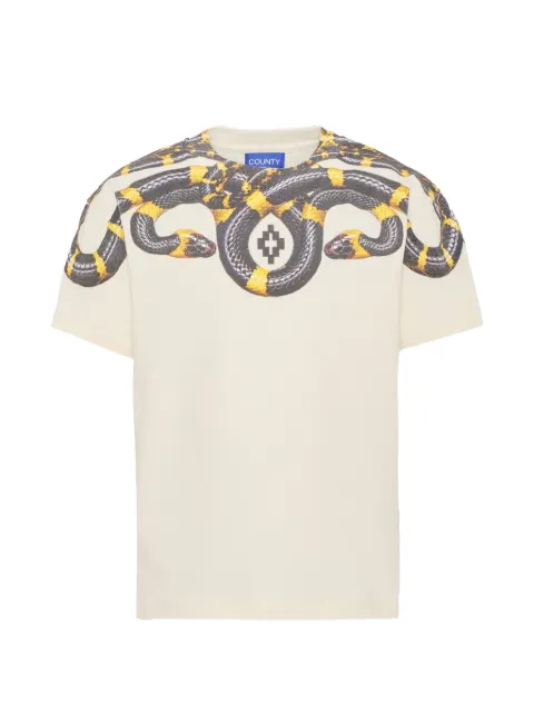 COUNTY OF MILAN camiseta con motivo de piel de serpiente