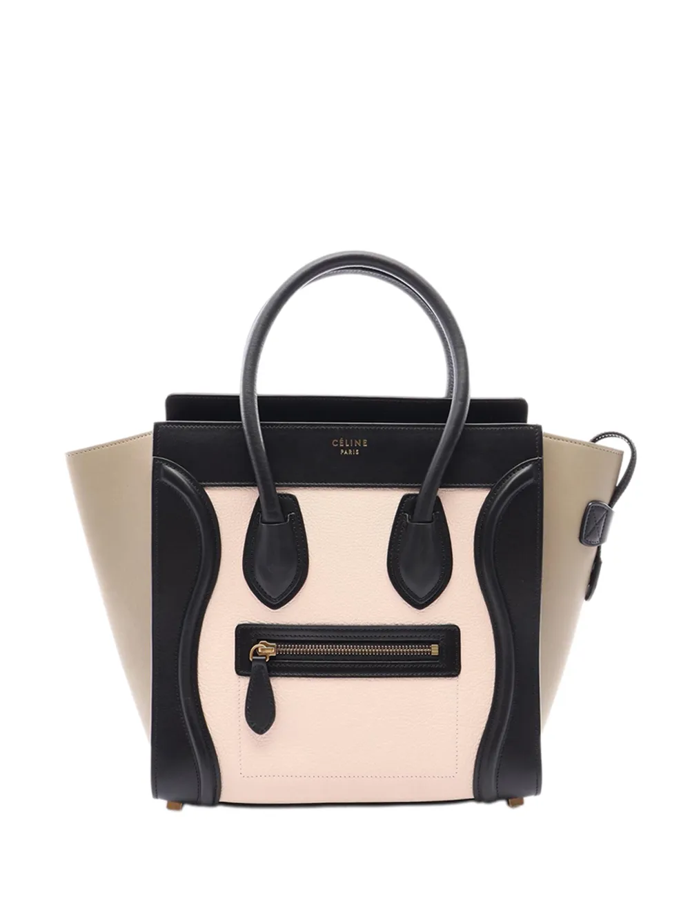 Celine Pre-Owned 2010-2026 Micro Tricolor Leather Luggage Tote handbag - Bianco