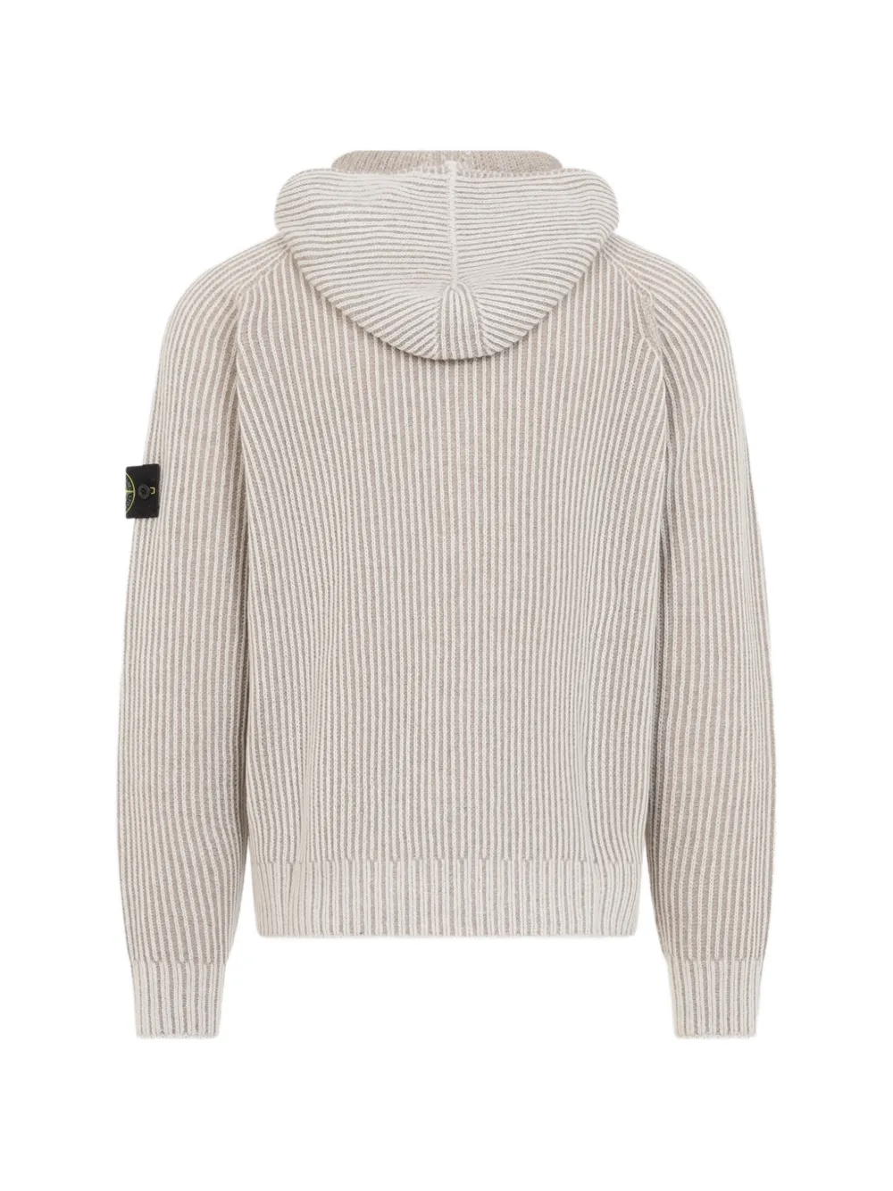 Stone Island ribbed-knit hoodie Beige