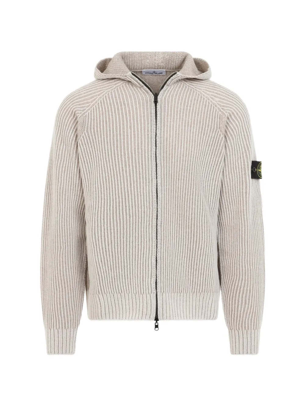 Stone Island ribbed-knit hoodie - Toni neutri
