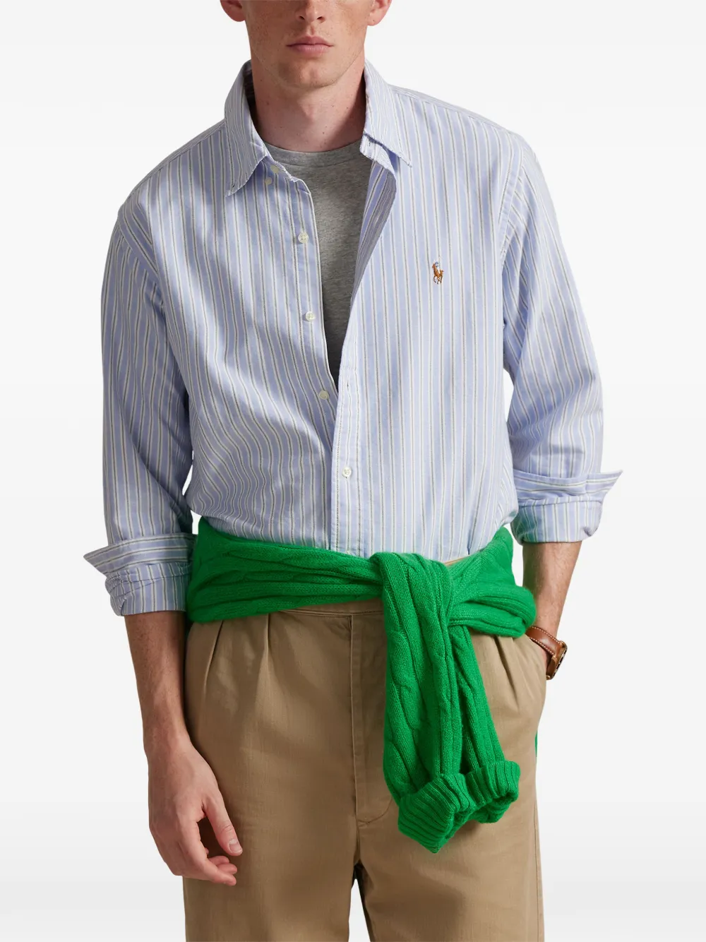 Polo Ralph Lauren Gestreept Oxford overhemd Blauw
