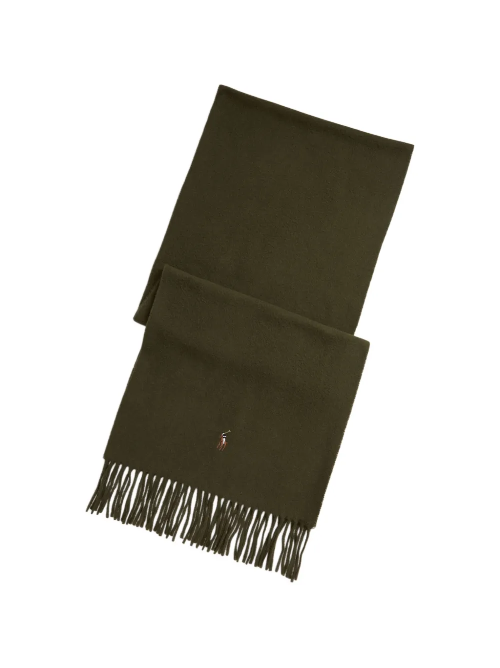 Polo Ralph Lauren fringe virgin wool scarf - Verde