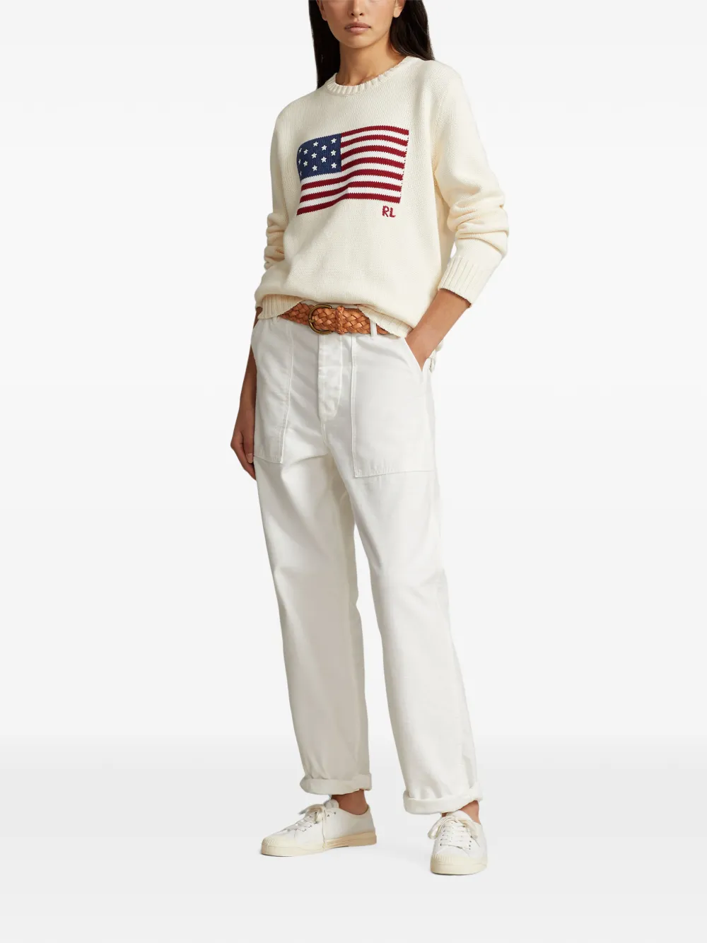 Polo Ralph Lauren The Iconic Flag trui Beige