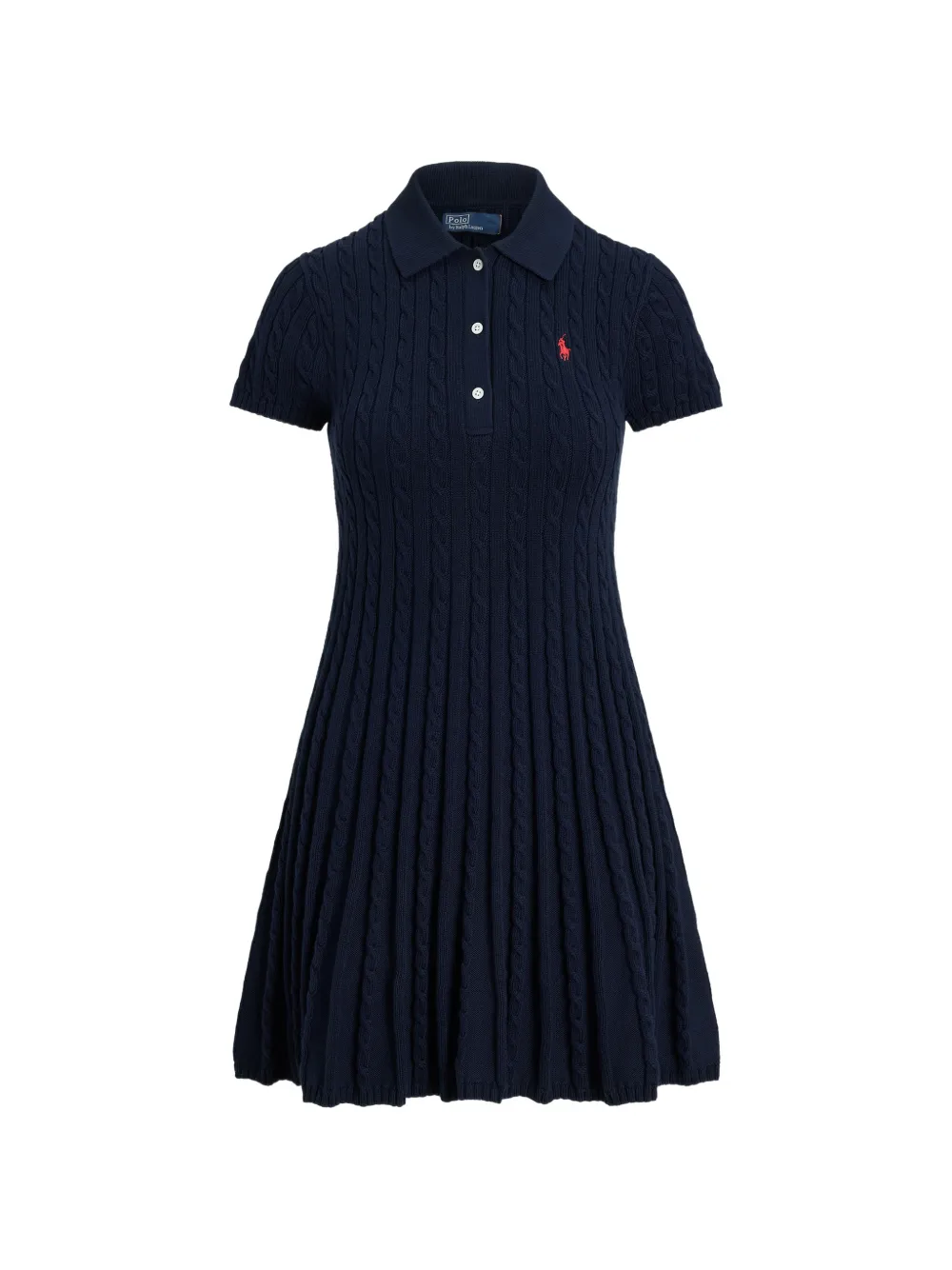 Polo Ralph Lauren cable-knit polo mini dress - Blu