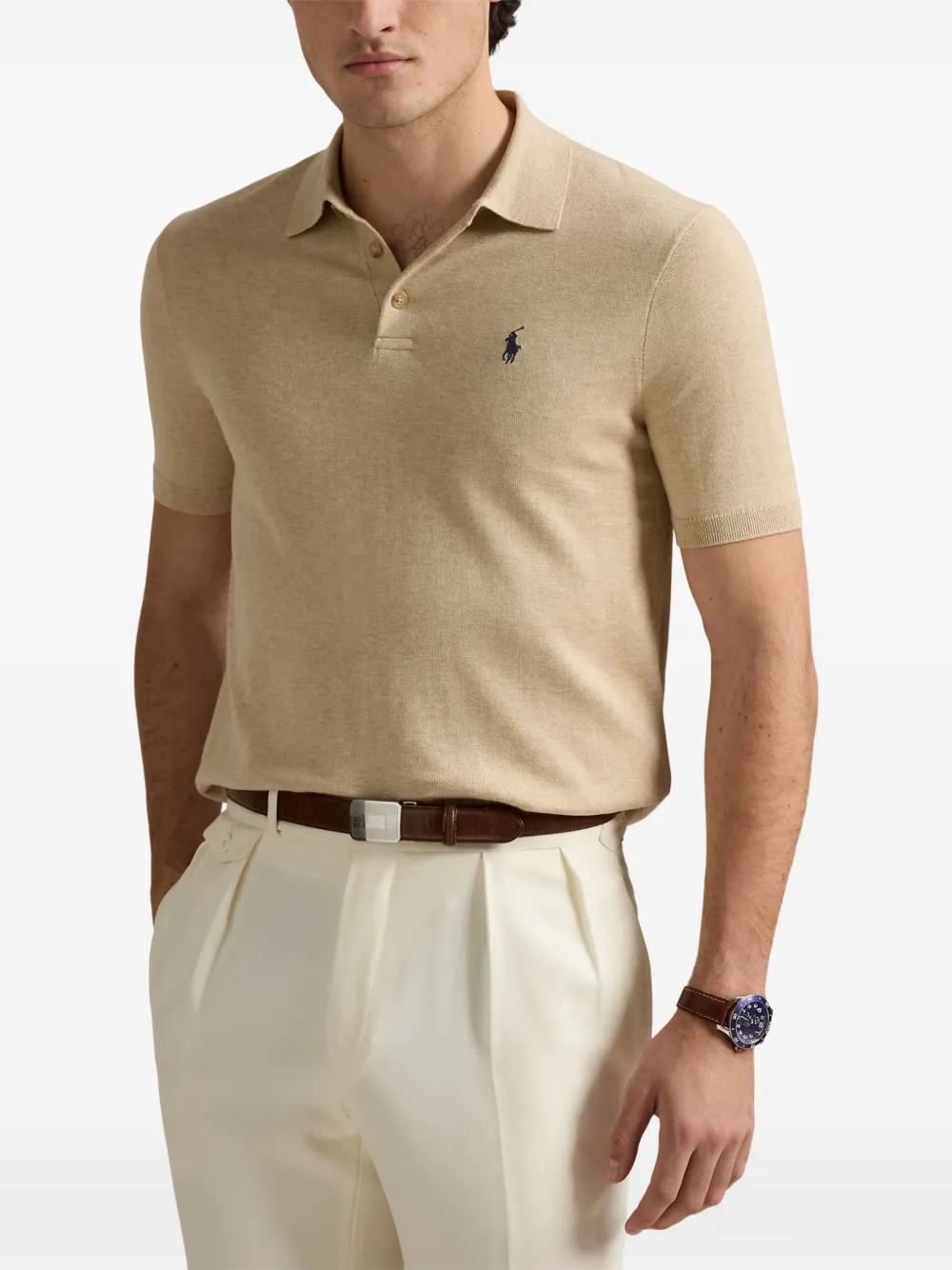 Polo Ralph Lauren embroidered logo polo sweater Beige