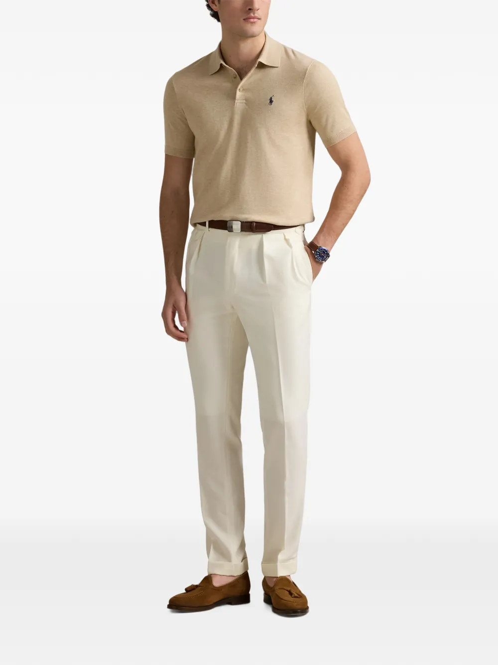 Polo Ralph Lauren embroidered logo polo sweater Beige