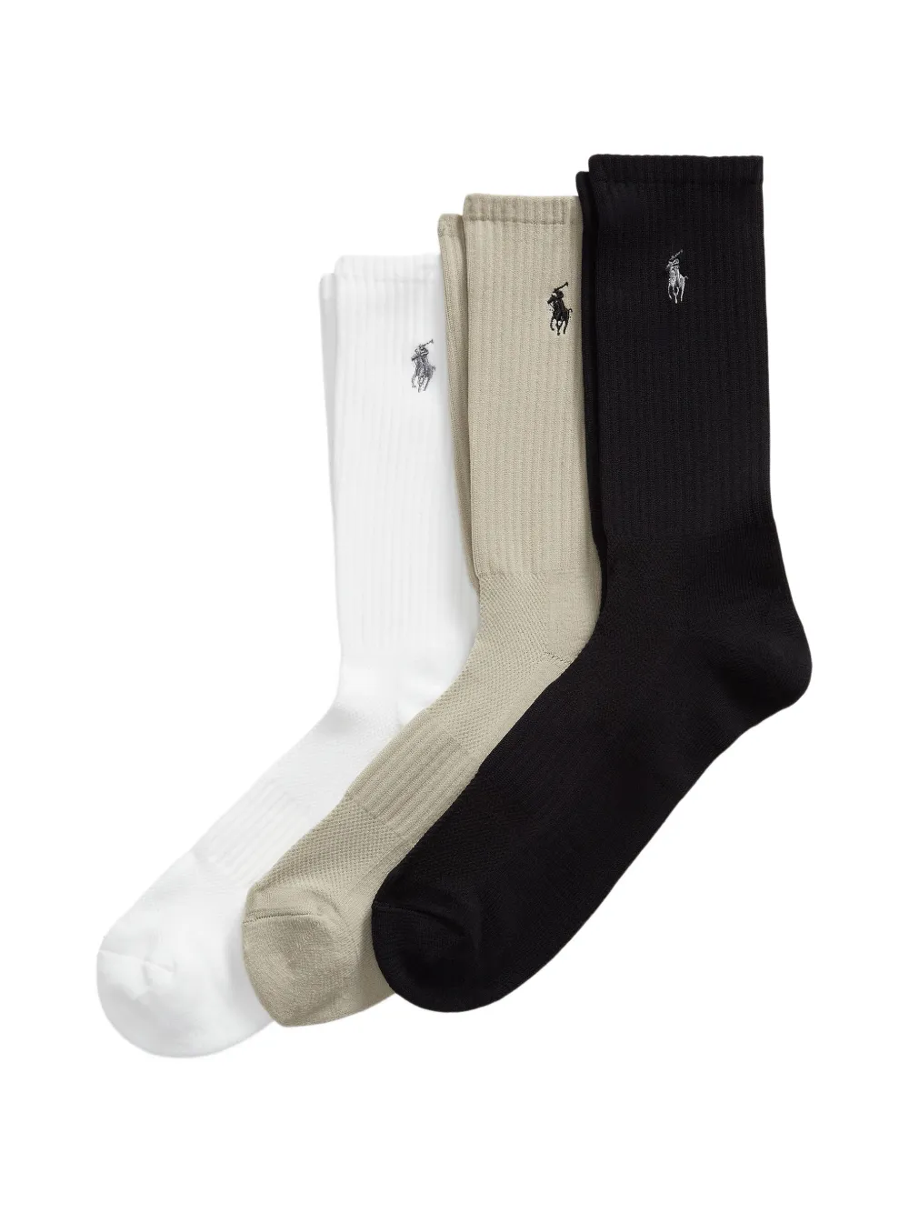 Polo Ralph Lauren logo-embroidered ribbed socks (set of three) · OS