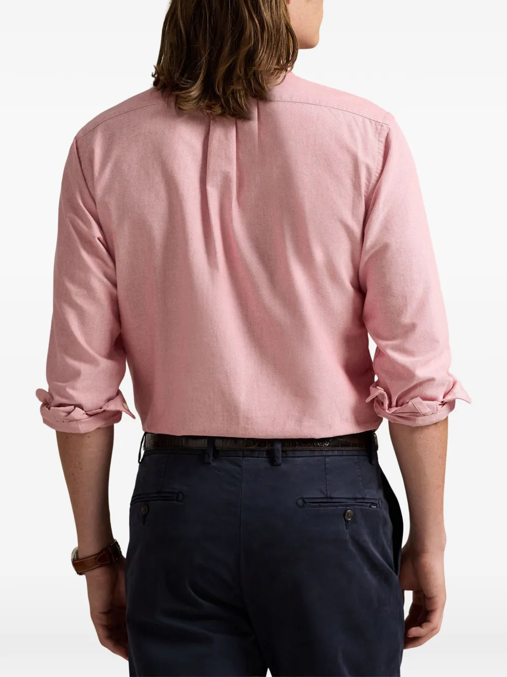 Polo Ralph Lauren logo-embroidered button-down shirt Roze