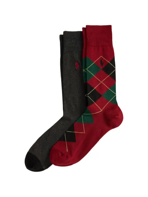 Polo Ralph Lauren argyle-patterned logo-embroidered socks