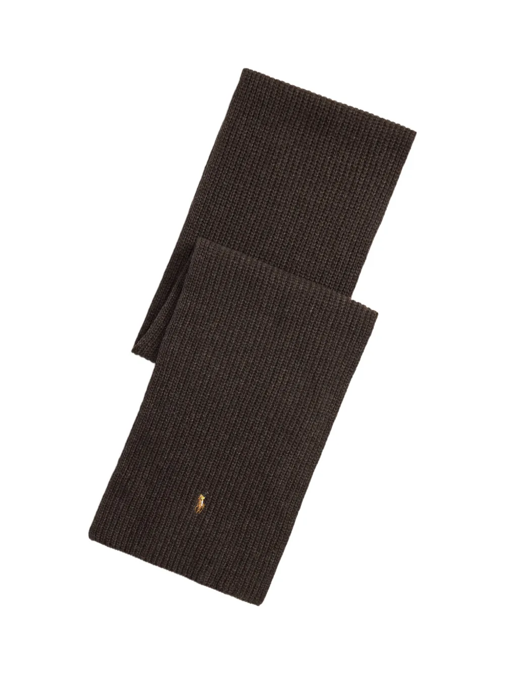 Polo Ralph Lauren Ribgebreide sjaal met geborduurd logo Bruin