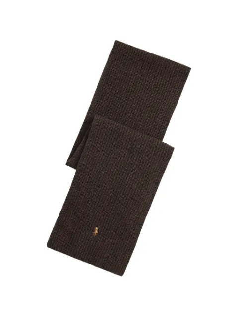 Polo Ralph Lauren ribbed-knit logo-embroidered scarf