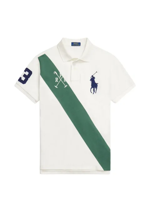 Polo Ralph Lauren logo-patch diagonal-stripe polo shirt