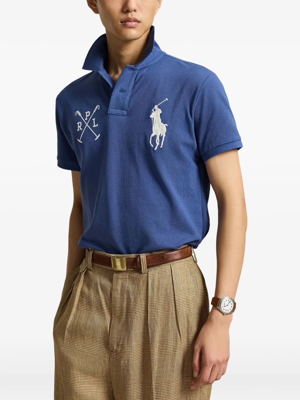 Polo Ralph Lauren Piqué poloshirt met geborduurd logo Blauw