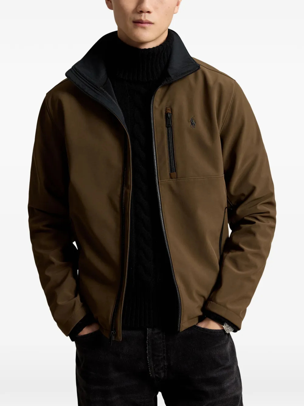 Polo Ralph Lauren Jack met geborduurd logo en rits Bruin