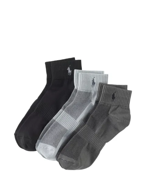 Polo Ralph Lauren logo-embroidered ribbed socks (set of three)