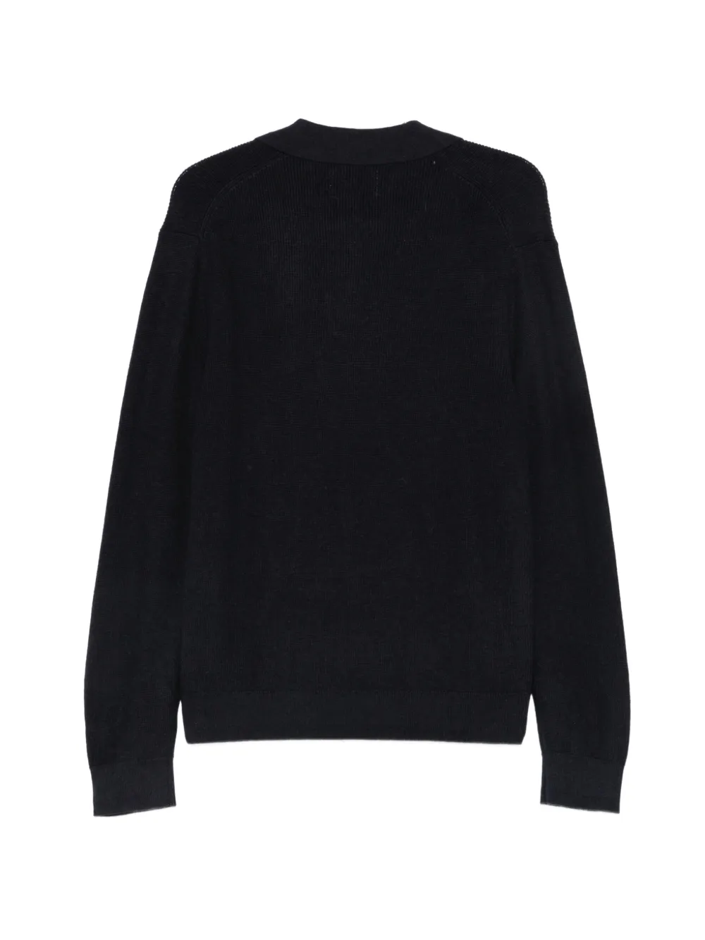 NN07 ribbed-knit polo sweater Blauw