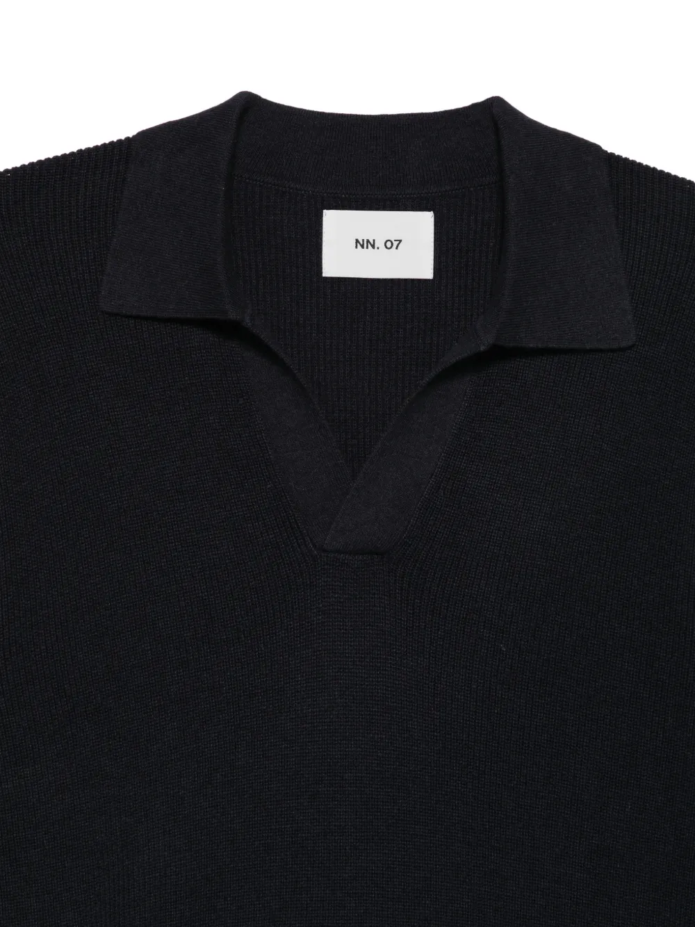 NN07 ribbed-knit polo sweater Blauw