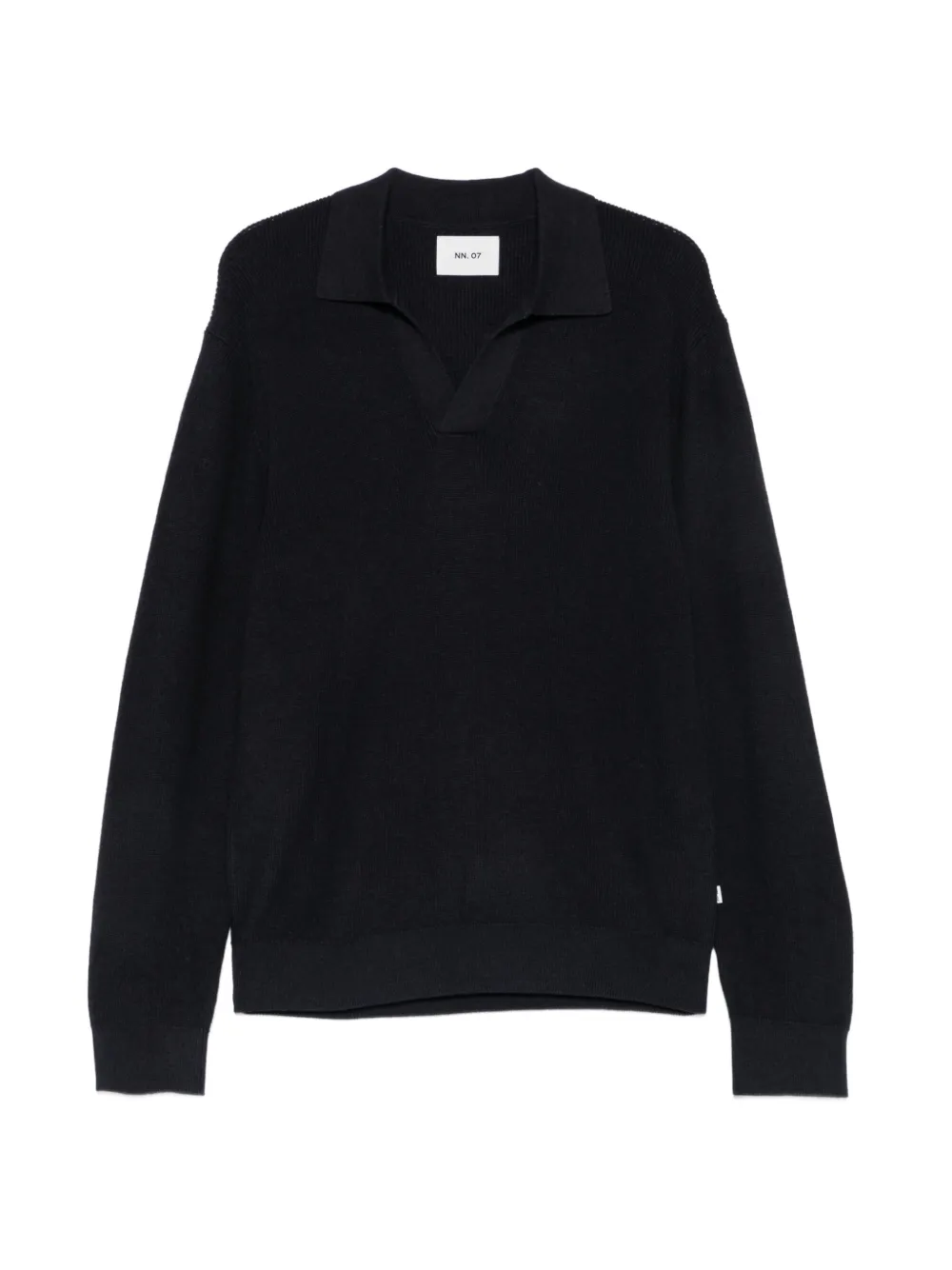 NN07 ribbed-knit polo sweater