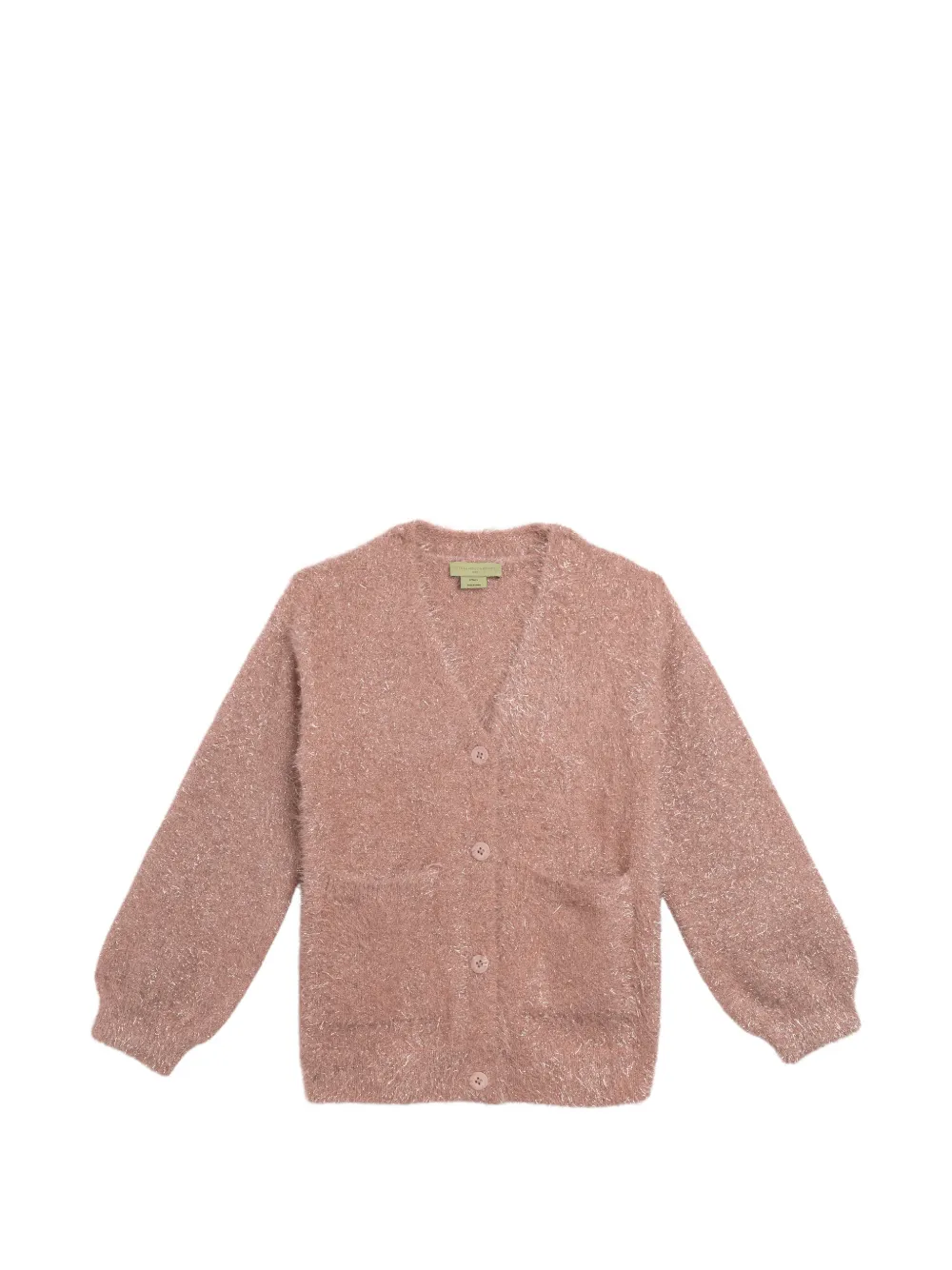 Stella McCartney Kids metallic-effect long-sleeve cardigan - Rosa