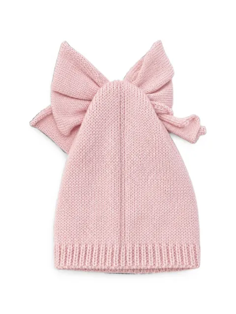Bébé di Almy bow-detail knitted beanie hat