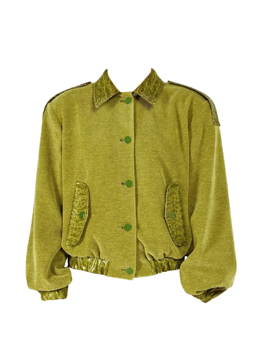 Rowen Rose corduroy croc-effect bomber jacket