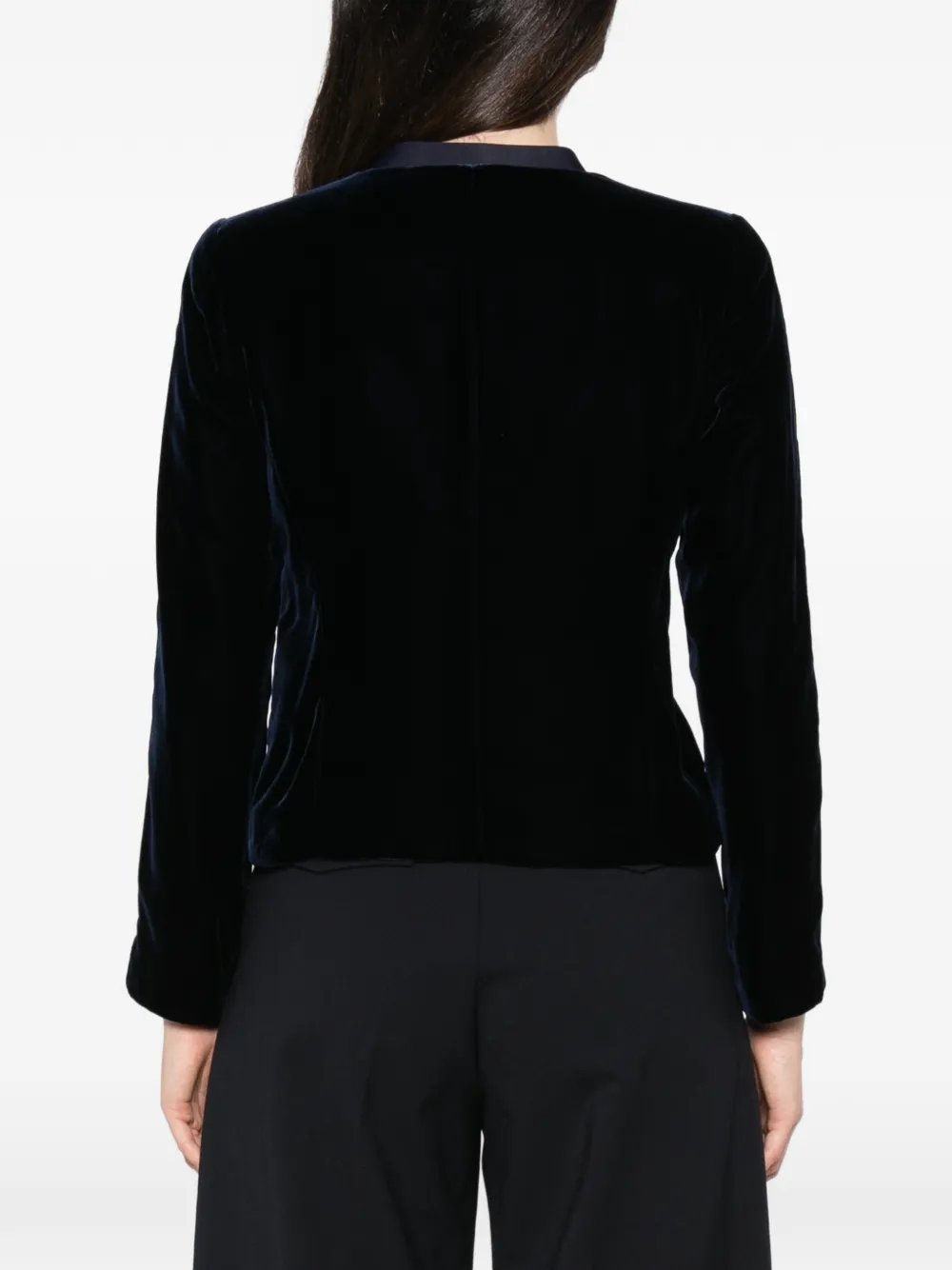 Emporio Armani Fluwelen jack met rits Blauw
