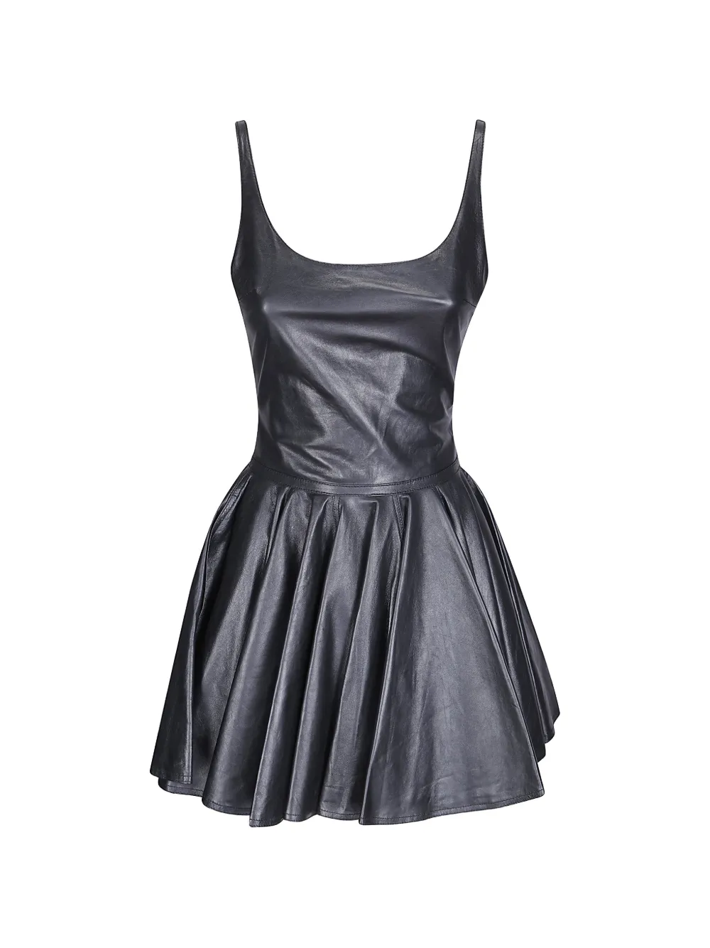 Haikure Lucrezia pleated leather mini dress
