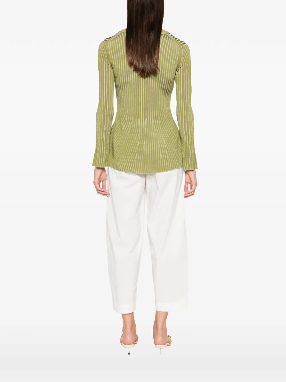 Rosanna Ocampo Lola ribbed-knit long-sleeve sweater Groen