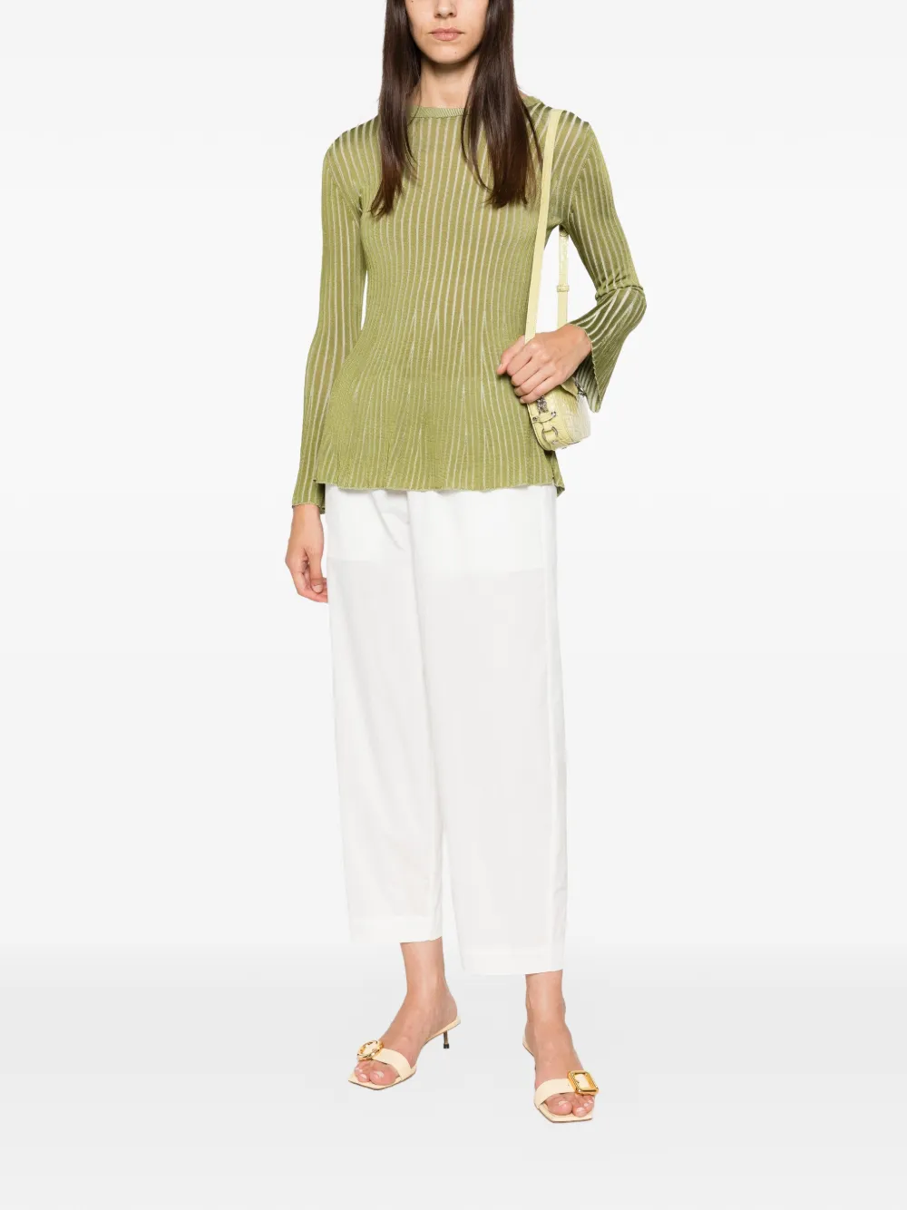 Rosanna Ocampo Lola ribbed-knit long-sleeve sweater Groen