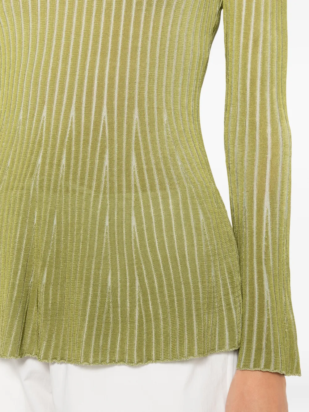 Rosanna Ocampo Lola ribbed-knit long-sleeve sweater Groen